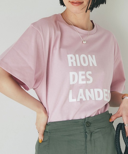 RIVE DROITE（リヴドロワ）の「適度なゆったり感/リラックスロゴTシャツ（Tシャツ/カットソー・レディース・ホワイト/チャコールグレー/ライトグレー/ピンク・FREE）」の16枚目の写真
