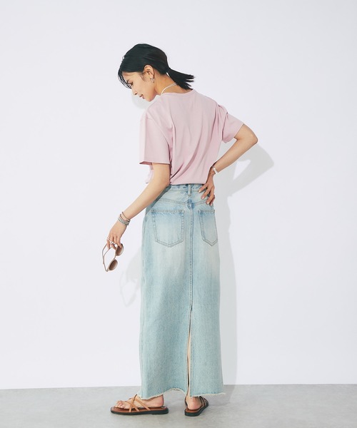 RIVE DROITE（リヴドロワ）の「適度なゆったり感/リラックスロゴTシャツ（Tシャツ/カットソー・レディース・ホワイト/チャコールグレー/ライトグレー/ピンク・FREE）」の19枚目の写真