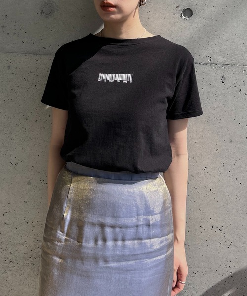 y/m by RIKA（イムバイリカ）の「バーコードTシャツ（Tシャツ/カットソー・レディース・オフホワイト/ブラック・FREE）」の9枚目の写真
