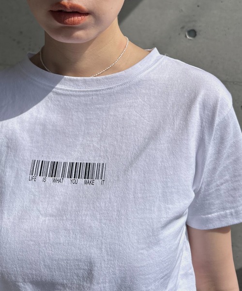 y/m by RIKA（イムバイリカ）の「バーコードTシャツ（Tシャツ/カットソー・レディース・オフホワイト/ブラック・FREE）」の10枚目の写真