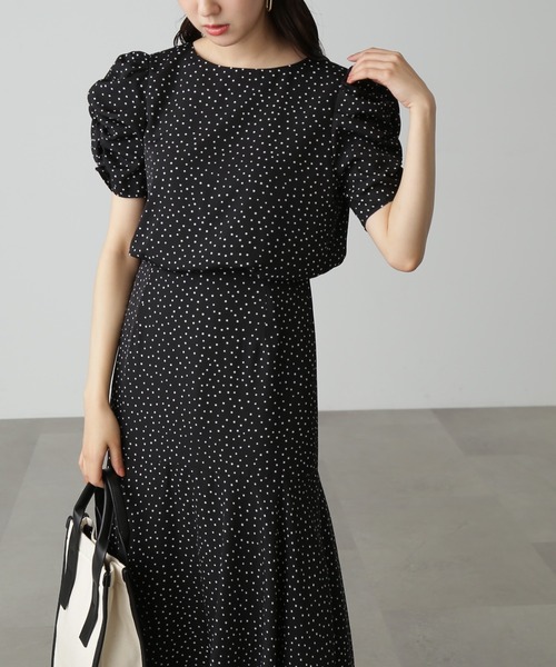 【Sシリーズ対応】◇ボリュームスリーブマーメイドワンピース