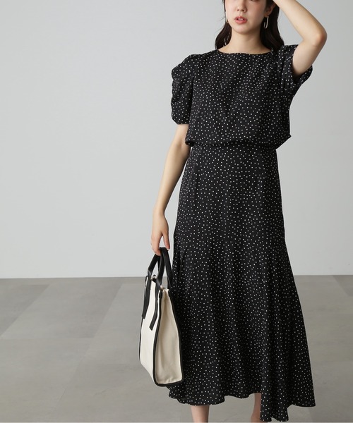 【Sシリーズ対応】◇ボリュームスリーブマーメイドワンピース