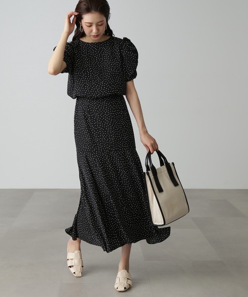 【Sシリーズ対応】◇ボリュームスリーブマーメイドワンピース