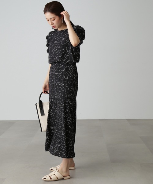 【Sシリーズ対応】◇ボリュームスリーブマーメイドワンピース