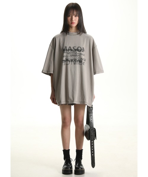 MASONPRINCE スタンドカラー プリントスウェットシャツ MASONPRINCE】6 color oversized brand logo sweatshirt WY6043