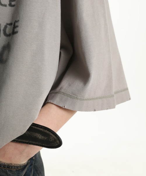 MASONPRINCE(メイソンプリンス)の「オーバーサイズ インク風ロゴプリントTシャツ DT4131【MASONPRINCE】(Tシャツ/カットソー・メンズ・グレー/ブラック・L/M/S)」の6枚目の写真