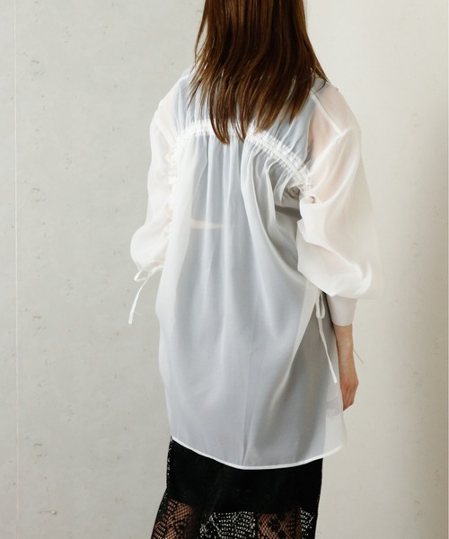 Per sist ence(パーシエンス)の「Per sist ence/パーシエンス オーガンジーシアーバックドロストシャツ(シャツ/ブラウス・レディース・グレー/ブラック/オフホワイト・FREE)」の18枚目の写真