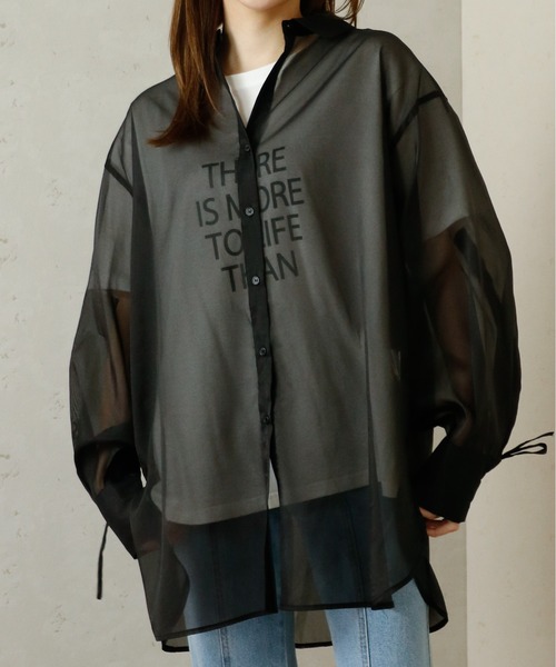 Per sist ence(パーシエンス)の「Per sist ence/パーシエンス オーガンジーシアーバックドロストシャツ(シャツ/ブラウス・レディース・グレー/ブラック/オフホワイト・FREE)」の20枚目の写真