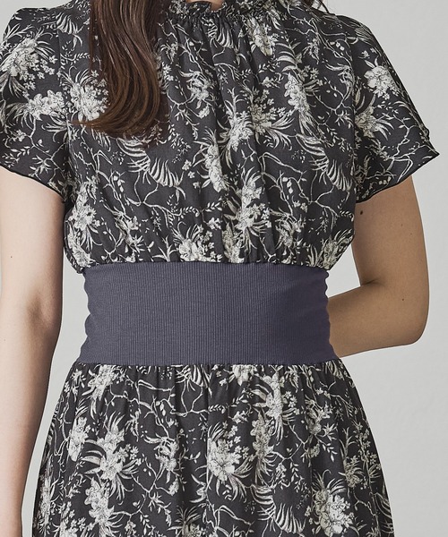 acro(アクロ)の「ウエストリブ配色花柄ワンピース/AC3412(ワンピース・レディース・ブラック/アイボリー・フリ-)」の12枚目の写真