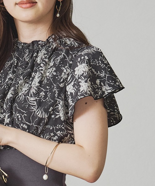 acro(アクロ)の「ウエストリブ配色花柄ワンピース/AC3412(ワンピース・レディース・ブラック/アイボリー・フリ-)」の14枚目の写真