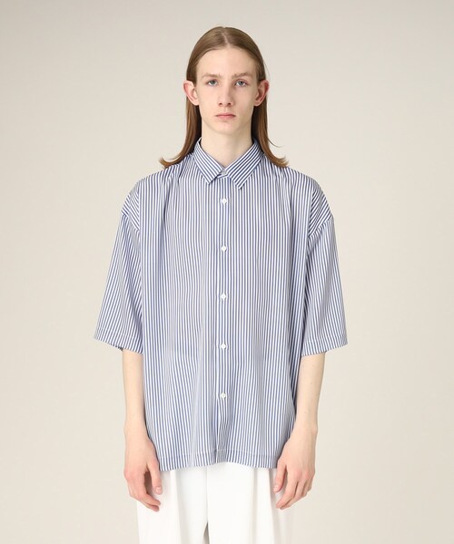 tk.TAKEO KIKUCHI(ティーケータケオキクチ)の「◆ナメラカストライプ ルーズシャツ(シャツ/ブラウス・メンズ・ブルー系7/ブルー系2/ブラック系2・01/02/03)」の13枚目の写真