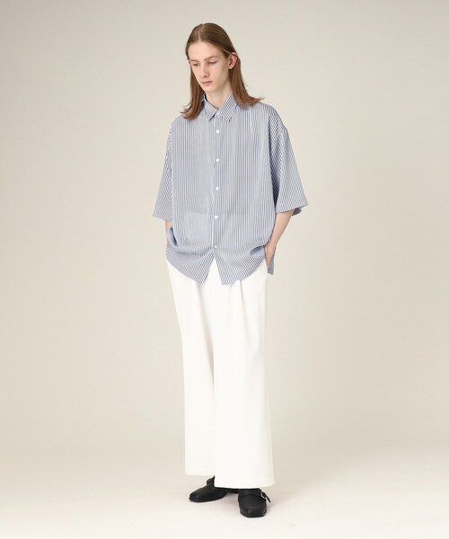tk.TAKEO KIKUCHI(ティーケータケオキクチ)の「◆ナメラカストライプ ルーズシャツ(シャツ/ブラウス・メンズ・ブルー系7/ブルー系2/ブラック系2・01/02/03)」の19枚目の写真