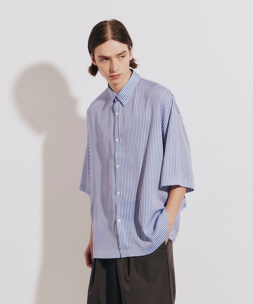 tk.TAKEO KIKUCHI(ティーケータケオキクチ)の「◆ナメラカストライプ ルーズシャツ(シャツ/ブラウス・メンズ・ブルー系7/ブルー系2/ブラック系2・01/02/03)」の21枚目の写真
