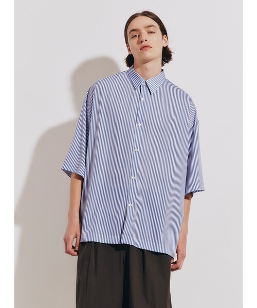 tk.TAKEO KIKUCHI(ティーケータケオキクチ)の「◆ナメラカストライプ ルーズシャツ(シャツ/ブラウス・メンズ・ブルー系7/ブルー系2/ブラック系2・01/02/03)」の20枚目の写真
