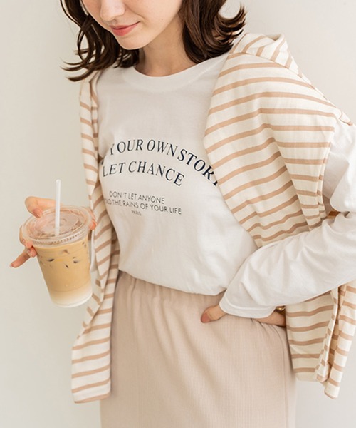 chocomee(チョコミー)の「ロゴT/logo T(Tシャツ/カットソー・レディース・ホワイト/キナリ・FREE)」の1枚目の写真