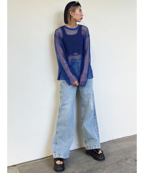 EMODA（エモダ）の「JACQUARD FIT T/T（Tシャツ/カットソー・レディース・グレー/ホワイト/ブラック・FREE）」の9枚目の写真