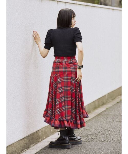 jouetie（ジュエティ）の「ジャカードロゴニット【サマーニット】（ニット/セーター・レディース・ブラック/レッド/ブルー/アイボリー・MEDIUM）」の5枚目の写真