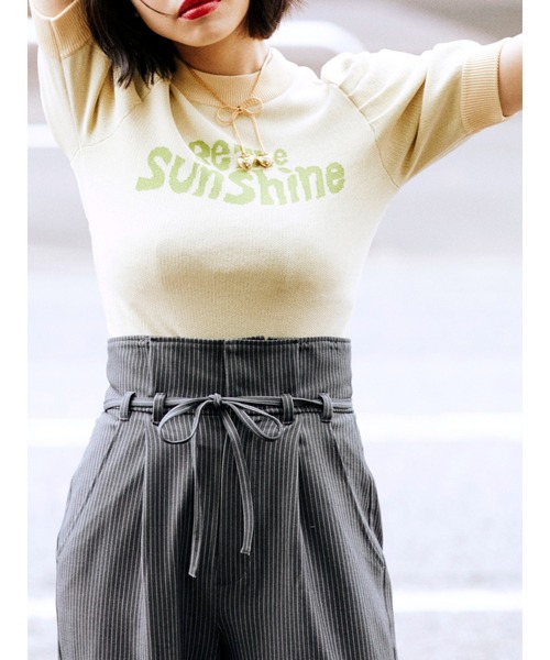 jouetie（ジュエティ）の「ジャカードロゴニット【サマーニット】（ニット/セーター・レディース・ブラック/レッド/ブルー/アイボリー・MEDIUM）」の12枚目の写真