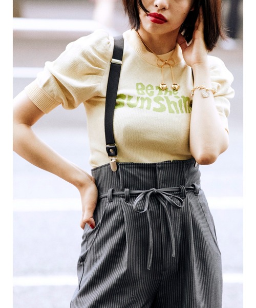 jouetie（ジュエティ）の「ジャカードロゴニット【サマーニット】（ニット/セーター・レディース・ブラック/レッド/ブルー/アイボリー・MEDIUM）」の15枚目の写真