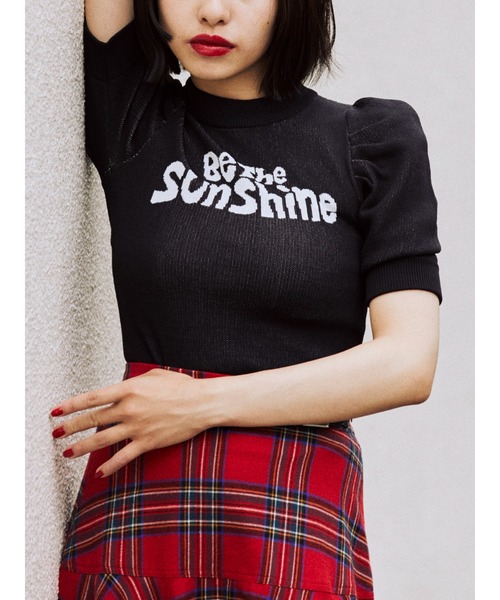 jouetie（ジュエティ）の「ジャカードロゴニット【サマーニット】（ニット/セーター・レディース・ブラック/レッド/ブルー/アイボリー・MEDIUM）」の7枚目の写真