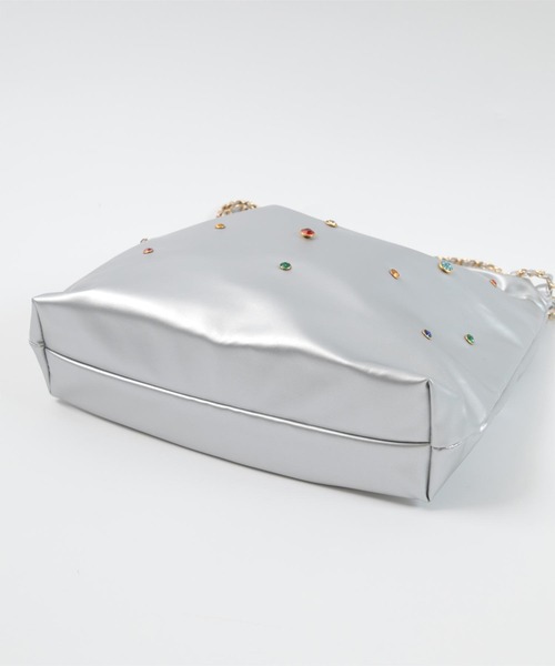 miette（ミエット）の「チェーンショルダービジュー巾着バッグ（ショルダーバッグ・レディース・ブラック/シルバー・FREE）」の15枚目の写真