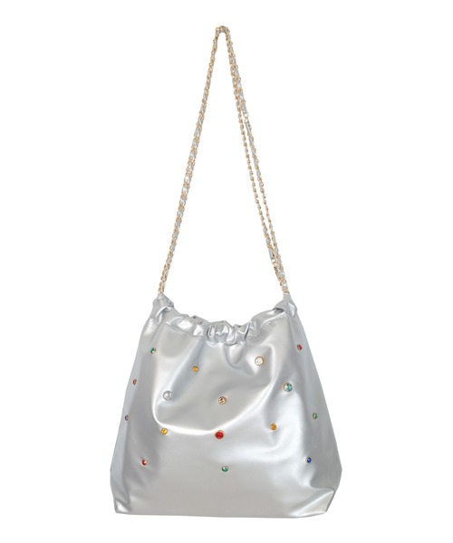 miette（ミエット）の「チェーンショルダービジュー巾着バッグ（ショルダーバッグ・レディース・ブラック/シルバー・FREE）」の18枚目の写真