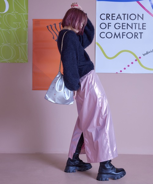 miette（ミエット）の「チェーンショルダービジュー巾着バッグ（ショルダーバッグ・レディース・ブラック/シルバー・FREE）」の19枚目の写真