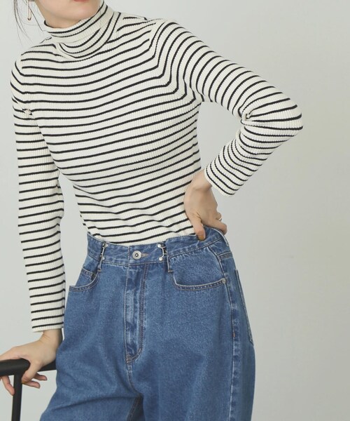 FREE'S MART（フリーズマート）の「◆タートルネックリブニット（ニット/セーター・レディース・ピンク/ホワイト/ブラック/ホワイト系その他/ブルー/ライトグリーン/パープル・FREE）」の3枚目の写真