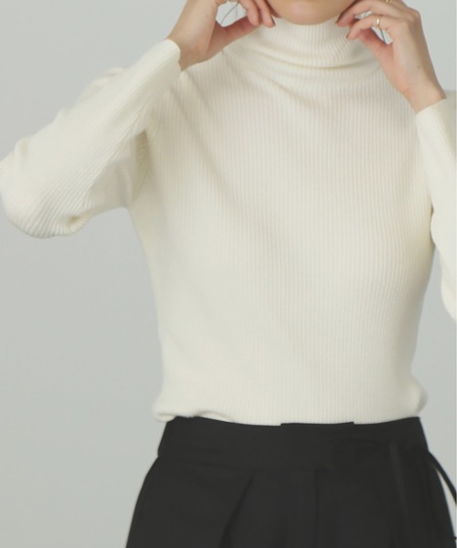 FREE'S MART（フリーズマート）の「◆タートルネックリブニット（ニット/セーター・レディース・ピンク/ホワイト/ブラック/ホワイト系その他/ブルー/ライトグリーン/パープル・FREE）」の2枚目の写真