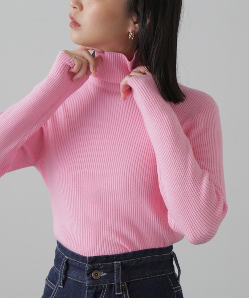 FREE'S MART（フリーズマート）の「◆タートルネックリブニット（ニット/セーター・レディース・ピンク/ホワイト/ブラック/ホワイト系その他/ブルー/ライトグリーン/パープル・FREE）」の7枚目の写真