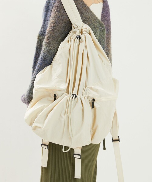 FREAK'S STORE（フリークスストア）の「限定展開　ドローストリング リュックサック（バックパック/リュック・レディース・オリーブ/ナチュラル/ブラック・ONE SIZE）」の15枚目の写真