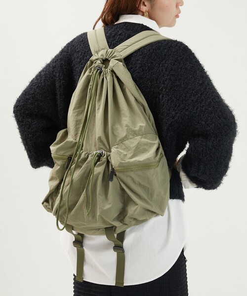 FREAK'S STORE（フリークスストア）の「限定展開　ドローストリング リュックサック（バックパック/リュック・レディース・オリーブ/ナチュラル/ブラック・ONE SIZE）」の14枚目の写真