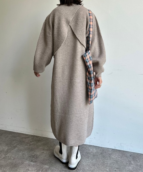 CPCM(シーピーシーエム)の「バッククロスもちもちニットアップ(ワンピース・レディース・ブラック/ベージュ/カーキ/マスタード・FREE)」の19枚目の写真