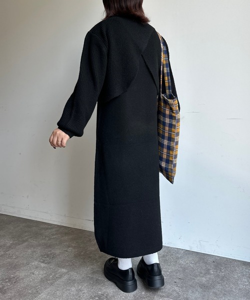 CPCM(シーピーシーエム)の「バッククロスもちもちニットアップ(ワンピース・レディース・ブラック/ベージュ/カーキ/マスタード・FREE)」の10枚目の写真