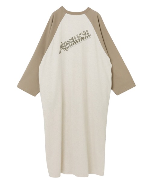 andme(アンドミー)の「配色ラグラン長袖プリントTシャツワンピース(ワンピース・レディース・チャコールグレー/グレー/ブルー/ベージュ・M)」の15枚目の写真