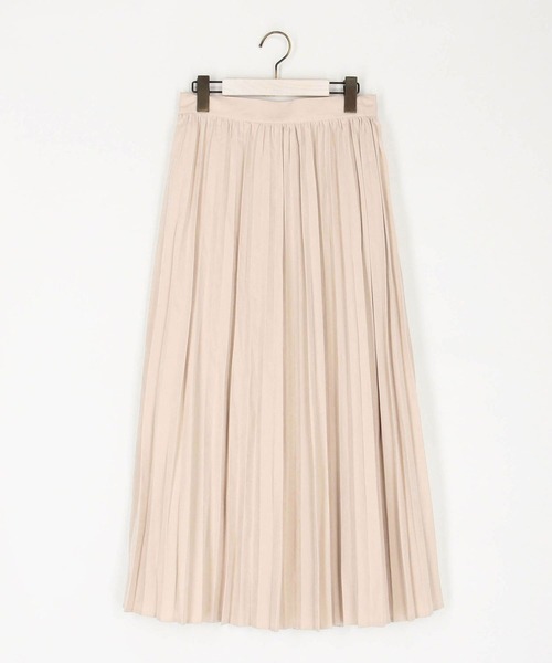 NICOLE white(ニコルホワイト)の「エステルピーチ起毛プリーツスカート(スカート・レディース・オフホワイト/ブラック・FREE)」の3枚目の写真
