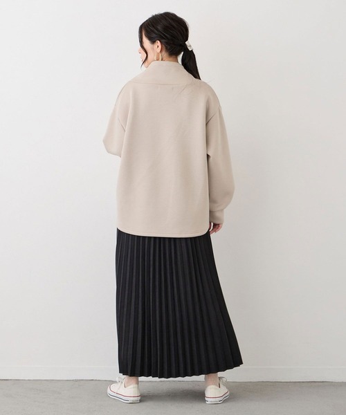 NICOLE white(ニコルホワイト)の「エステルピーチ起毛プリーツスカート(スカート・レディース・オフホワイト/ブラック・FREE)」の14枚目の写真