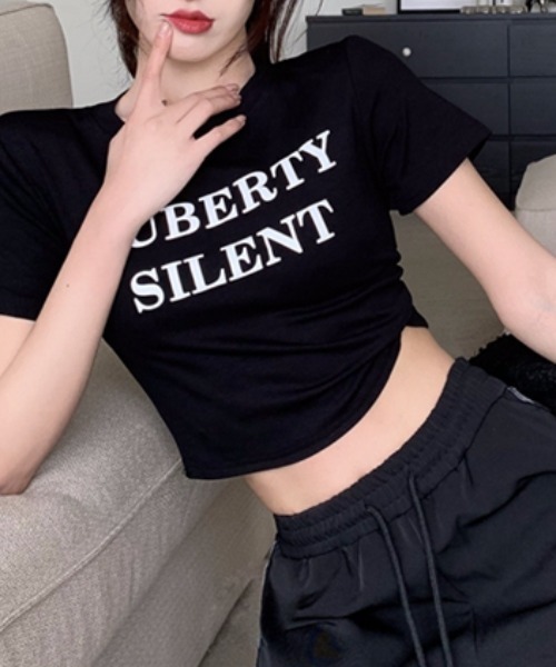 Vipoa(ヴィポア)の「PUBERTYコンパクトTシャツ(Tシャツ/カットソー・レディース・ブラック/ホワイト・FREE)」の3枚目の写真