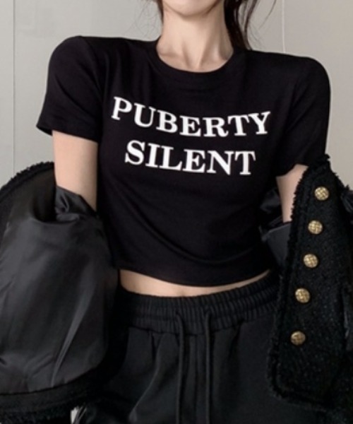 Vipoa(ヴィポア)の「PUBERTYコンパクトTシャツ(Tシャツ/カットソー・レディース・ブラック/ホワイト・FREE)」の5枚目の写真