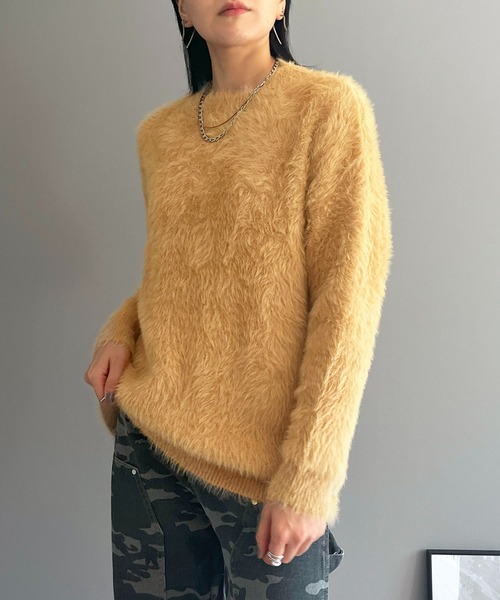 Jewelobe(ジュエローブ)の「オーバーサイズシャギーニット(ニット/セーター・レディース・ベージュ/グレー/ピンク/ホワイト・FREE)」の3枚目の写真