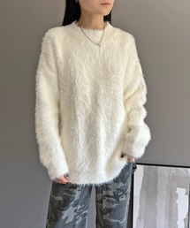 オーバーサイズシャギーニット