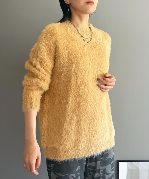 Jewelobe(ジュエローブ)の「オーバーサイズシャギーニット(ニット/セーター・レディース・ベージュ/グレー/ピンク/ホワイト・FREE)」の6枚目の写真