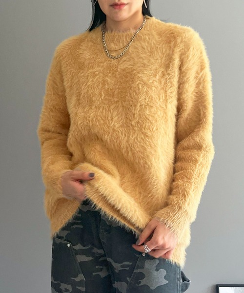 Jewelobe(ジュエローブ)の「オーバーサイズシャギーニット(ニット/セーター・レディース・ベージュ/グレー/ピンク/ホワイト・FREE)」の7枚目の写真