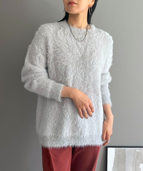 Jewelobe(ジュエローブ)の「オーバーサイズシャギーニット(ニット/セーター・レディース・ベージュ/グレー/ピンク/ホワイト・FREE)」の13枚目の写真