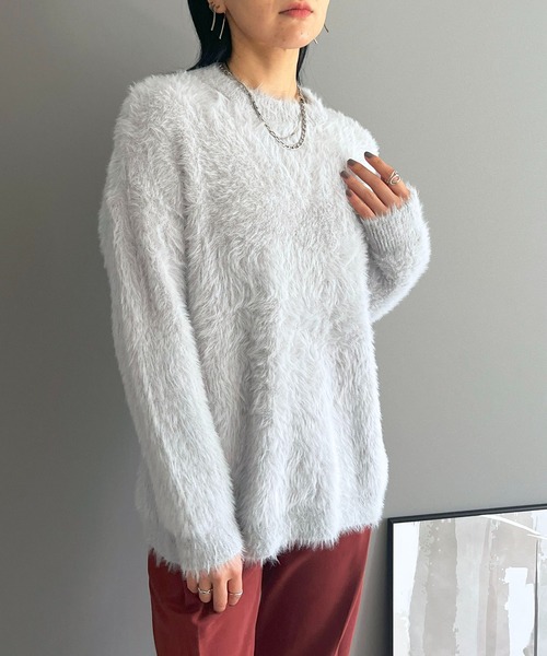 Jewelobe(ジュエローブ)の「オーバーサイズシャギーニット(ニット/セーター・レディース・ベージュ/グレー/ピンク/ホワイト・FREE)」の15枚目の写真