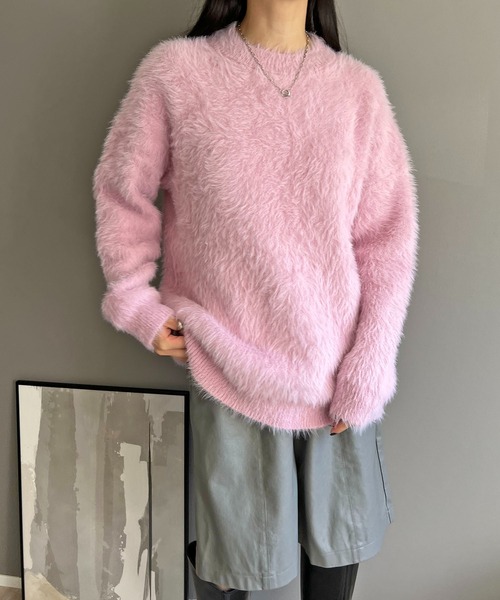 Jewelobe(ジュエローブ)の「オーバーサイズシャギーニット(ニット/セーター・レディース・ベージュ/グレー/ピンク/ホワイト・FREE)」の20枚目の写真