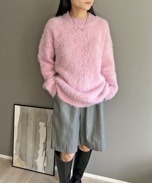 Jewelobe(ジュエローブ)の「オーバーサイズシャギーニット(ニット/セーター・レディース・ベージュ/グレー/ピンク/ホワイト・FREE)」の21枚目の写真