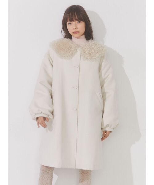 merry jenny（メリージェニー）の「フェイクファーカラーAラインコート（チェスターコート・レディース・ピンク/ブラック/アイボリー・FREE）」の16枚目の写真