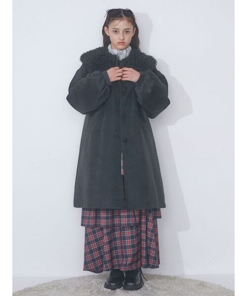 merry jenny（メリージェニー）の「フェイクファーカラーAラインコート（チェスターコート・レディース・ピンク/ブラック/アイボリー・FREE）」の21枚目の写真