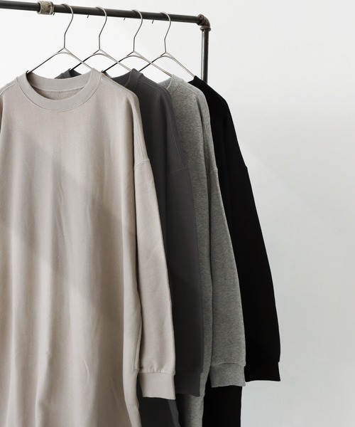 antiqua（アンティカ）の「綿100%裏毛長袖ワンピース（ワンピース・レディース・ブラック/スミクロ/グレイッシュベージュ/グレー・FREE）」の22枚目の写真